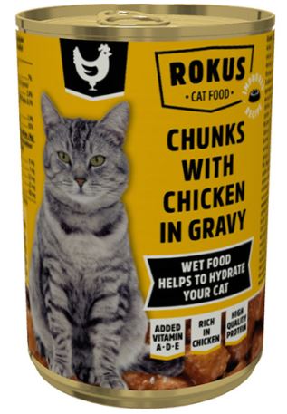 Rokus Γάτας Κοτόπουλο 410g (κιβώτιο 24τεμάχια)