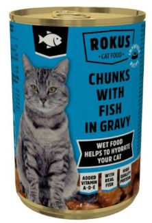Rokus Γάτας Ψάρι 410g (κιβώτιο 24τεμάχια)